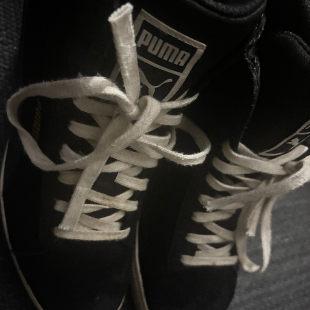 Puma Womens Classic Wedge Sneakers Black White size 10 - Picture 4 of 6